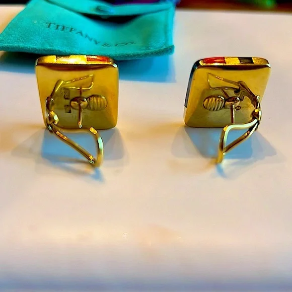 Rare🔥Tiffany Earrings.Angela Cummings SOLID18KYG.Coral,BlackOnyx,HematiteStamped - Picture 3 of 11